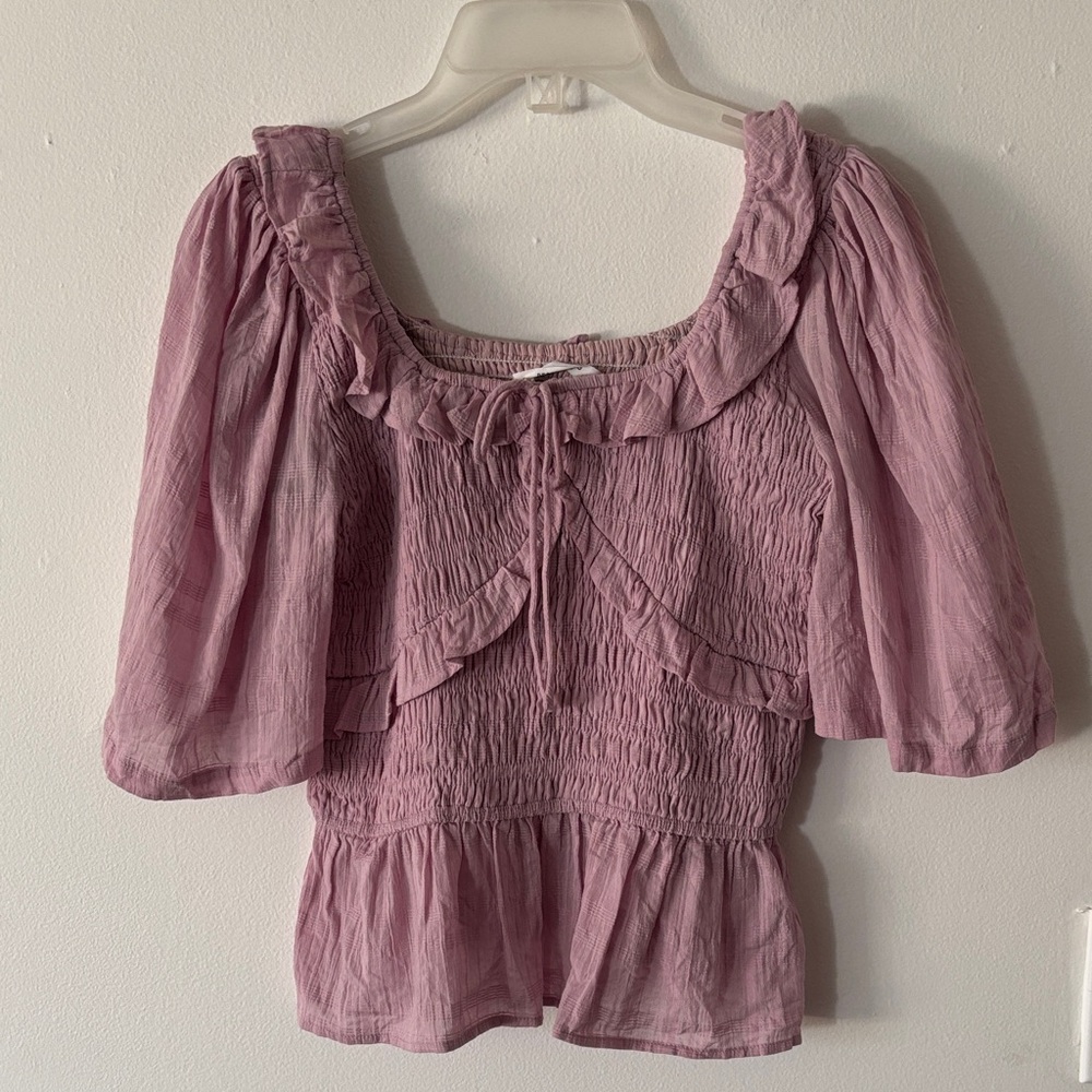 Peppermayo Exclusive Light Purple Hidden Gem Shirring Smocked Top size 8
